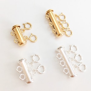 necklace layering clasp | necklace separator detangler spacer | multi necklace strand clasp | gold filled or sterling silver
