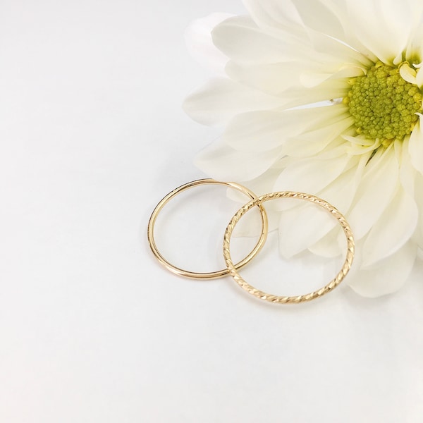 textured ring | gold ring | stacking ring | sparkle ring | small dainty ring | midi ring | gold filled | rose gold filled | 925 silver | 1mm