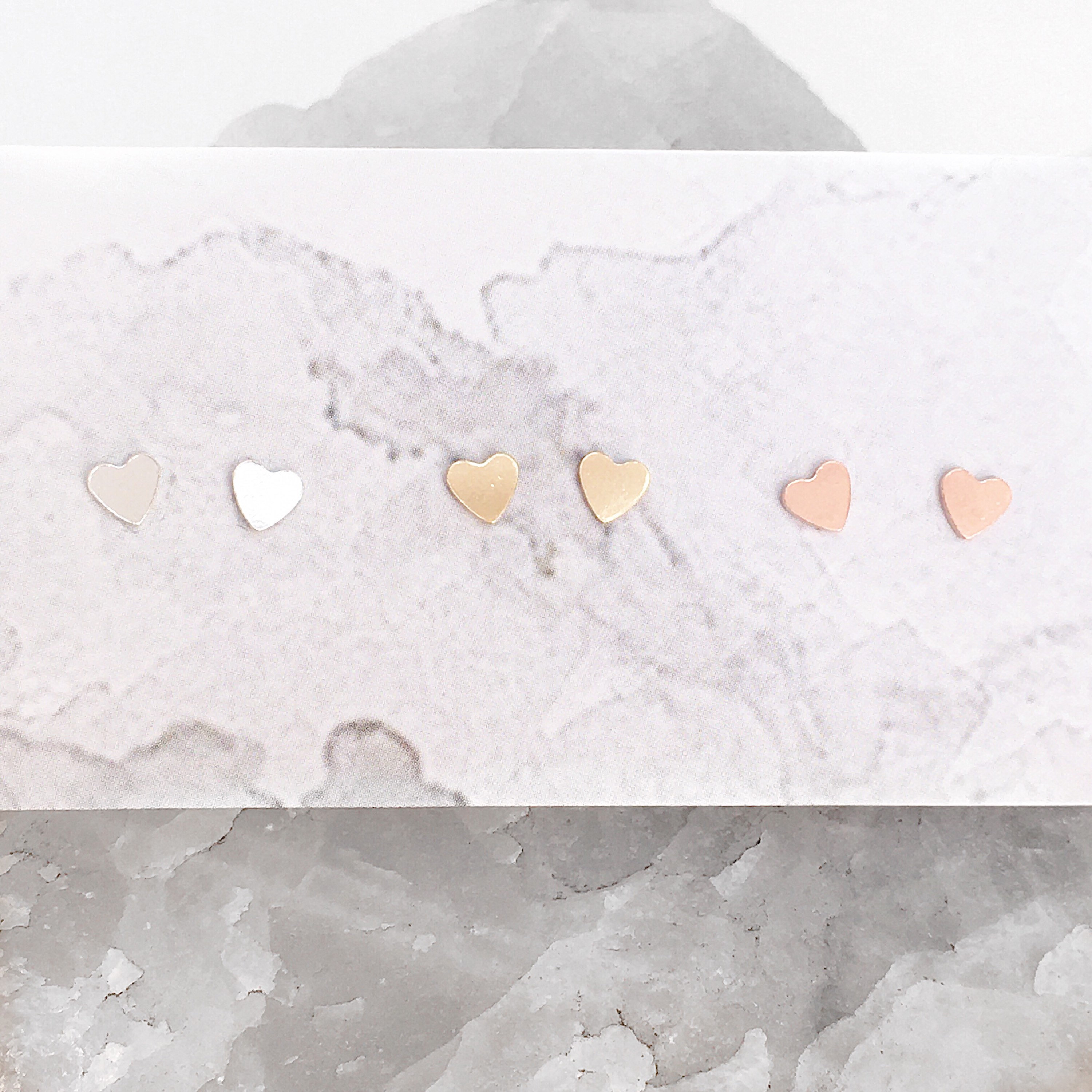 tiny heart stud earrings | dainty heart stud earrings gift | hypoallergenic jewelry | gold filled, rose gold filled, sterling silver | 3.5mm