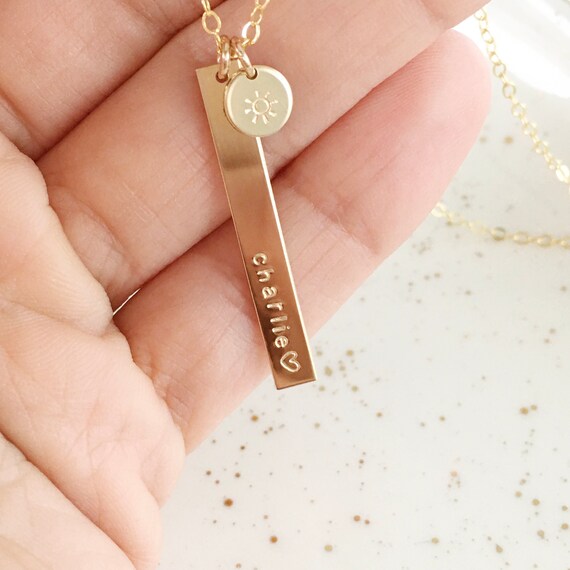 Etsy vertical deals bar necklace