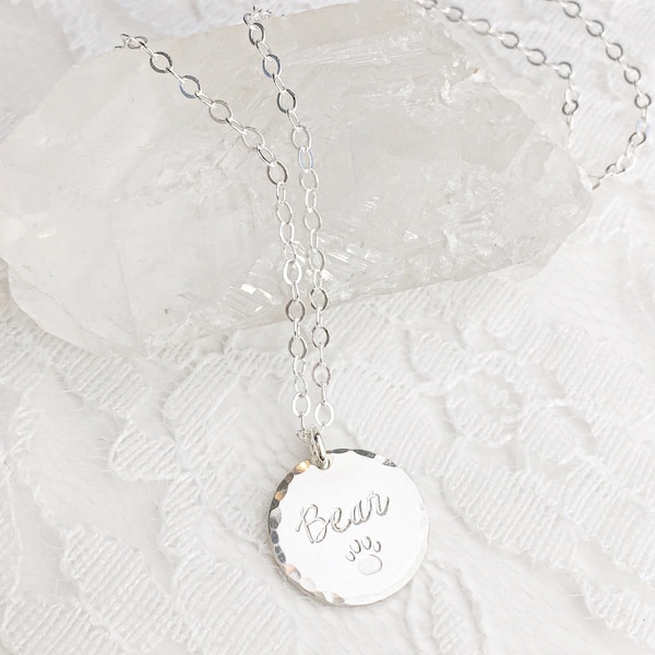 pet owner necklace | dog mom | fur mama | in memory of dog cat | animal lover | memorial gift | furry friend | gold rose silver | 13mm disc