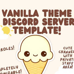 Cute Vanilla Aesthetic Streamer & Content Creator Discord Server Template - Great For Twitch, YouTube, TikTok + Twitter Users - Cute Kawaii