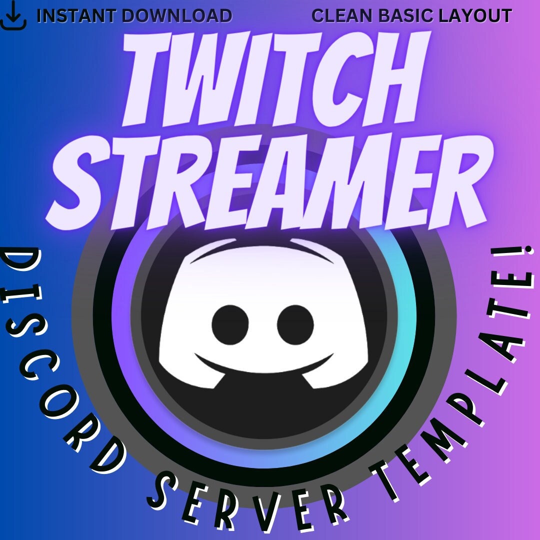 Twitch Streamer Discord Server Template INSTANT DOWNLOAD 