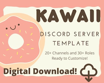 Linda plantilla de servidor de Discord con estética kawaii