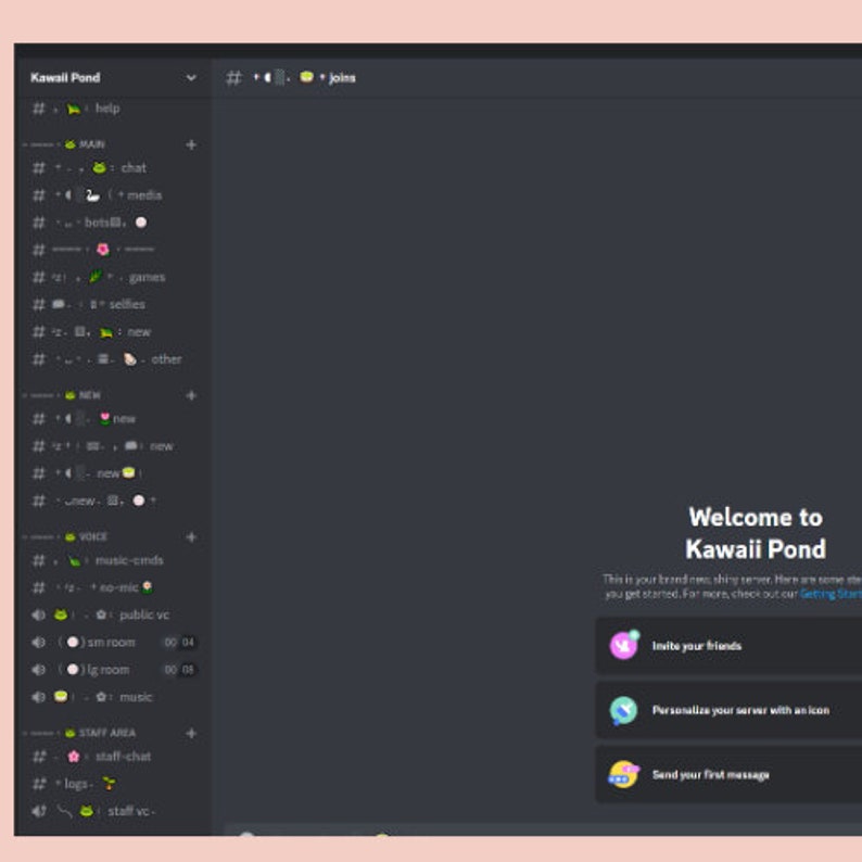 Cute Kawaii Pond (cute Pink Frog Aesthetic) Discord Server Template - Etsy