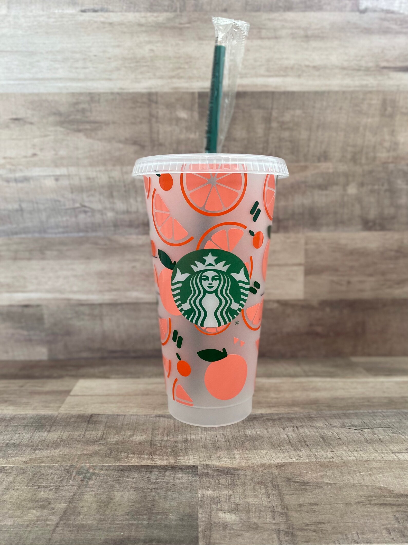 Orange Starbucks Cup Reusable Cup Starbucks Cold Cup 24 Etsy