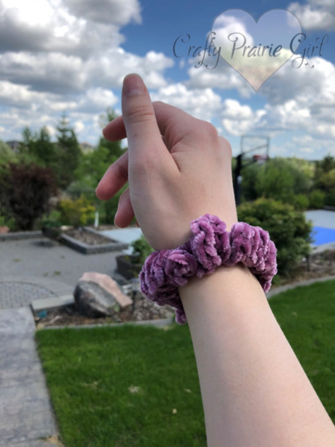 Buy Velvet Crochet Homemade Scrunchies / Velvet Hair Accessories