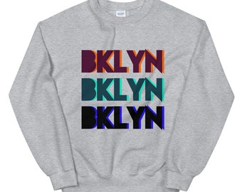 BKLYN Brooklyn Layered Geometric Font Unisex Sweatshirt