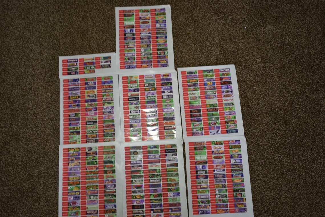 N64 Full Set of Spine Labels Replacement Label Decal Stickers - Etsy