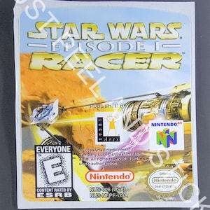 Nintendo N64 Star Wars Episode I Racer Ersatzaufkleber Aufkleber 64 glänzendes Finish