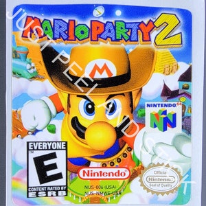 N64 Mario Party 2 Ersatz Label Aufkleber Aufkleber Nintendo