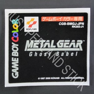 Gameboy Color GBC Metal Gear Ghost Babel Replacement Label Decal Glossy Sticker