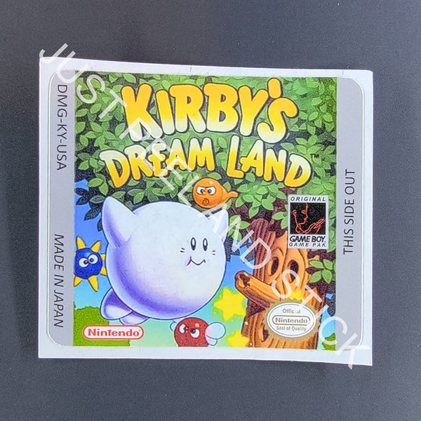 Gameboy Color GBC Kirby’s Dream Land Replacement Label Autocollant brillant