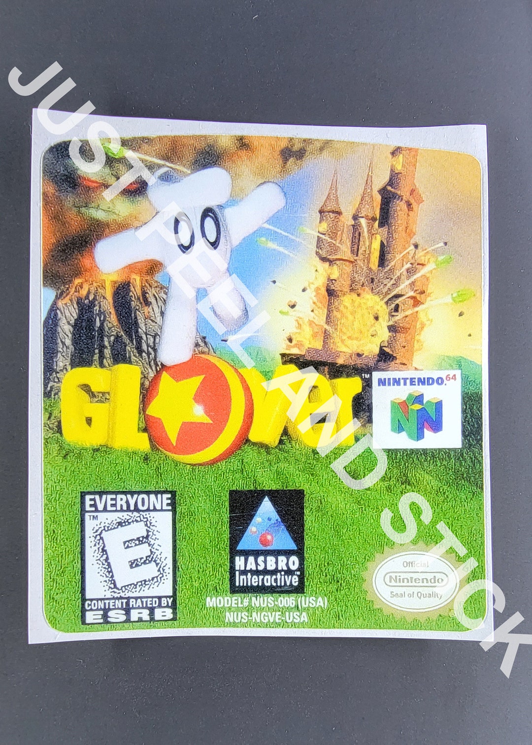 Nintendo N64 Glover Replacement Label Decal Glossy Finish Sticker N 64 ...