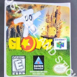 Etiqueta de substituição para Nintendo N64 Glover, decalque com acabamento brilhante, adesivo N 64