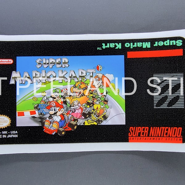 SNES Super Mario Kart Replacement Game Cartridge Label Decal Glossy Sticker Nintendo