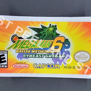 Etiqueta adhesiva brillante de repuesto para GBA Megaman Battle Network 6 Cybeast Gregar