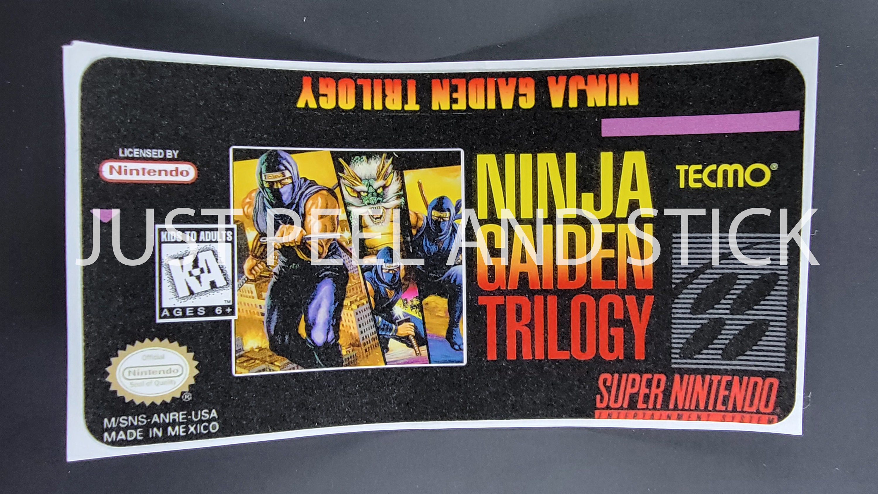 Super Nintendo SNES Ninja Gaiden Trilogy Replacement Label - Etsy