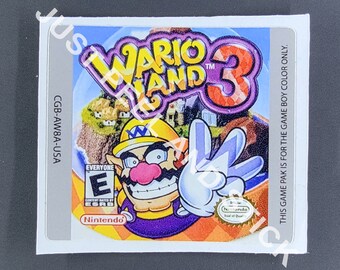 Gameboy Color Wario Land 3 Replacement Label Decal Glossy Sticker
