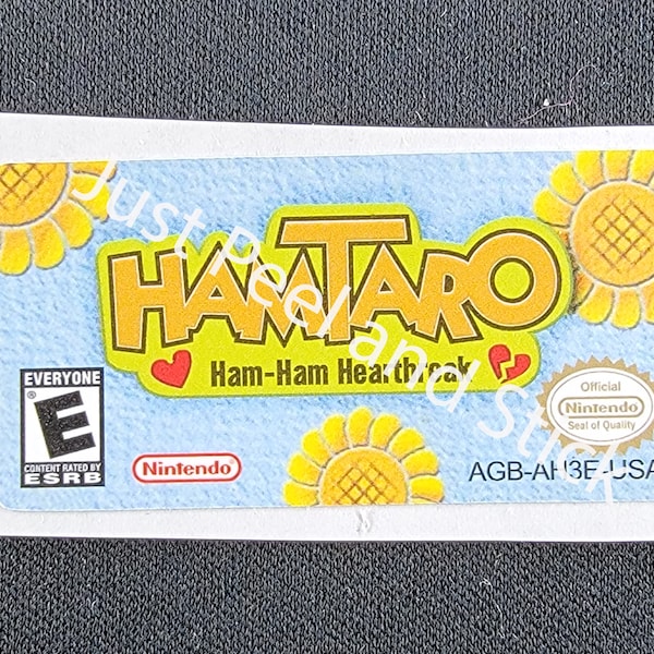 GBA Ham Taro Ham Ham Heartbreak Replacement Label Decal Glossy Finish Sticker GameBoy Advance