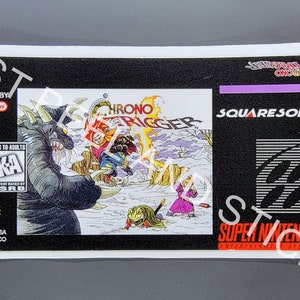 SNES クロノトリガー ゲームカートリッジ ラベル デカール 光沢ステッカー 任天堂