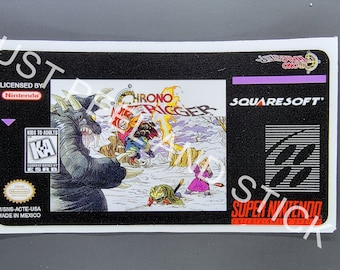 SNES Chrono Trigger Game Cartridge Label Decal Glossy Sticker Nintendo