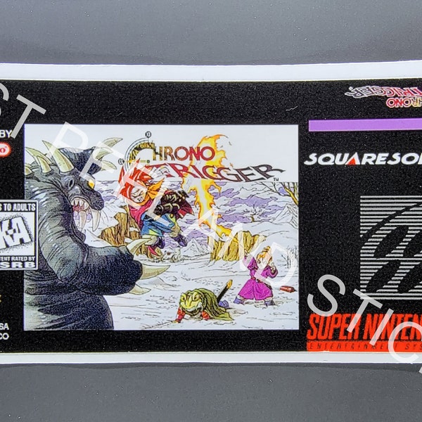 SNES Chrono Trigger Game Cartridge Label Decal Glossy Sticker Nintendo