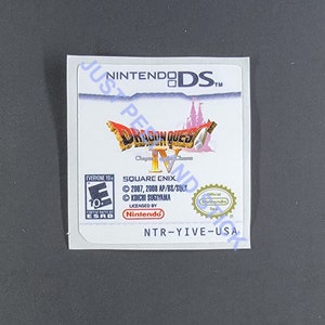 ニンテンドーDS ドラゴンクエスト4 IV 交換用ラベル デカール 光沢ステッカー