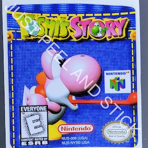 N64 Yoshi's Story Ersatzaufkleber Aufkleber mit glänzendem Finish