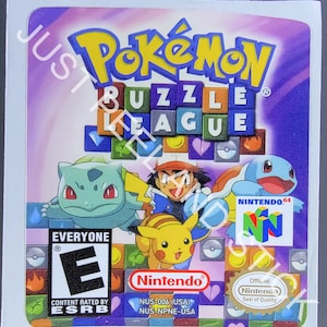 N64 ポケモン パズルリーグ 交換用ラベル デカール 光沢仕上げステッカー