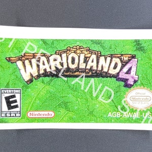 GBA Wario land 4 Ersatz Label Aufkleber Glänzendes Finish Aufkleber Nintendo