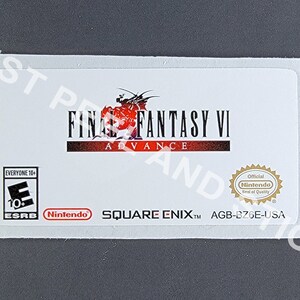 GBA ファイナルファンタジー VI ファイナルファンタジー 6 交換用ラベル デカール 光沢ステッカー