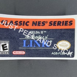 GBA クラシック NES シリーズ ゼルダの伝説 2 リンクの冒険 交換用ラベル デカール 光沢ステッカー 任天堂 ゲームボーイ IIAdvance