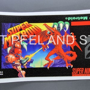 SNES スーパーメトロイド 交換用ラベル デカール 光沢ステッカー 任天堂