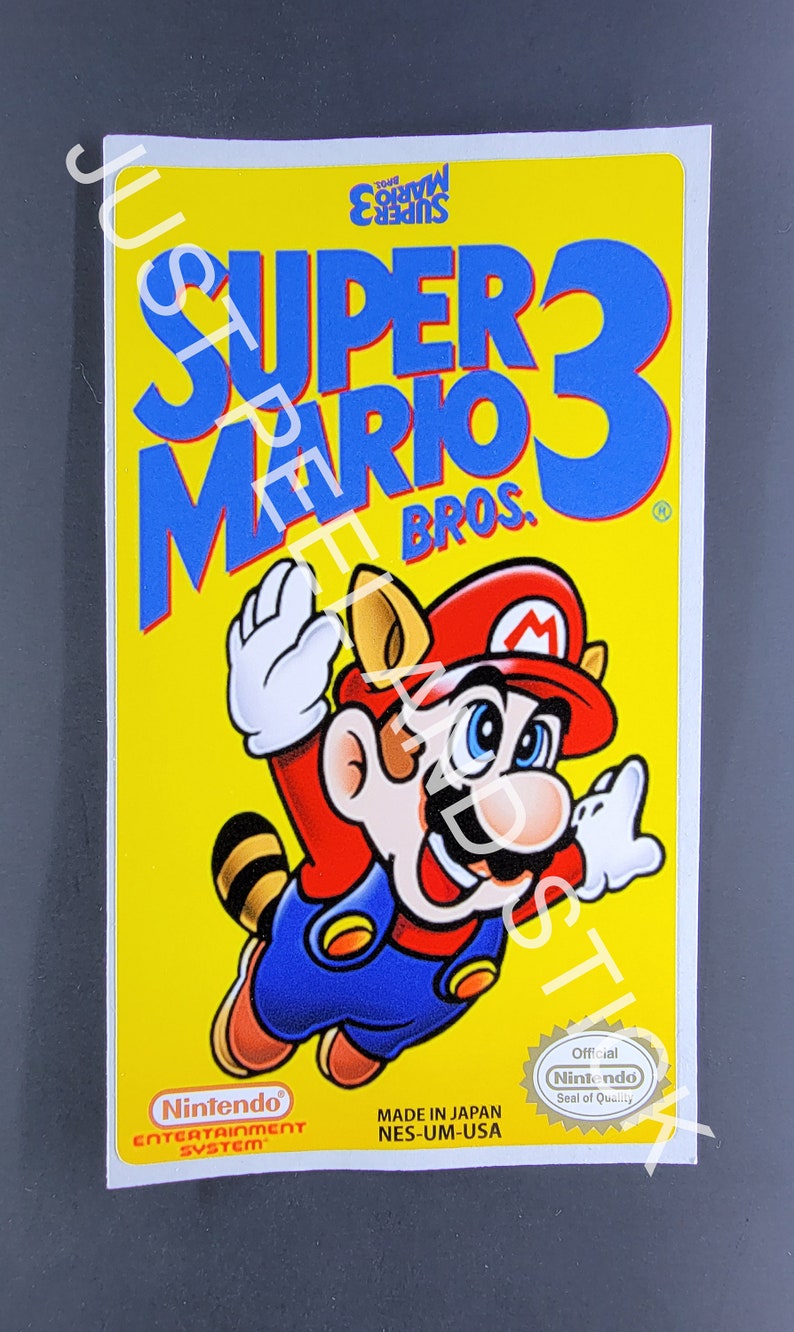 NES Super Mario Bros 3 Replacement Game Cartridge Label Decal Glossy Finish Sticker Nintendo Etsy