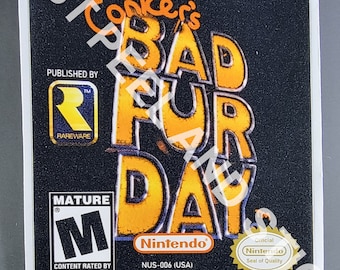 Nintendo N64 Conkers Bad Fur Day Ersatzaufkleber Aufkleber Nintendo N 64