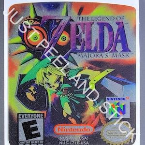 N64 Zelda Majora's Mask vervangende sticker sticker metallic afwerking sticker Majoras