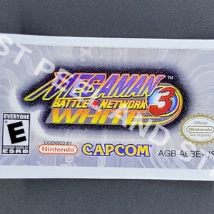 Etiqueta adhesiva de repuesto para GBA MegaMan Battle Network 3, versión blanca, calcomanía brillante