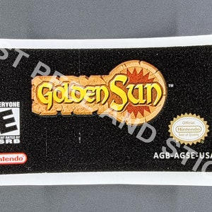 GBA Golden Sun Original Substituição Etiqueta Decalque Adesivo brilhante