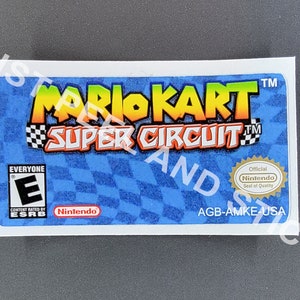 GBA Mario Cart Super Circuit Substituição Etiqueta Decalque Adesivo brilhante