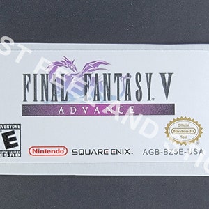 GBA ファイナルファンタジー V 交換用ラベル デカール 光沢ステッカー