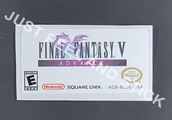 GBA FINAL FANTASY Ⅴ　販促用POP GBA Final Fantasy V Replacement Label Decal Glossy Sticker - Etsy