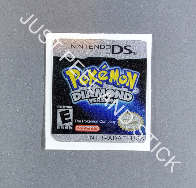 Nintendo DS Pokemon Diamond Version Replacement Label Nintendo Choose Glossy or Metallic Finish Variation image 2