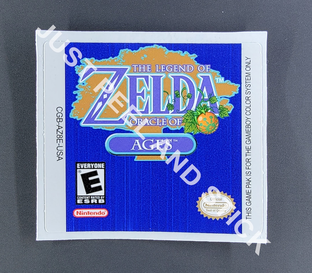 Gameboy Color Zelda Oracle of Ages Replacement Label Decal Sticker ...