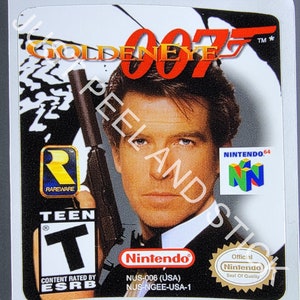 N64 007 Golden Eye 007 Ersatz Label Sticker Glänzend Finish Aufkleber Nintendo 64