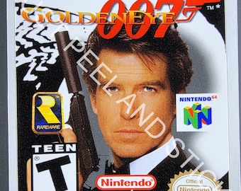 N64 007 ゴールデンアイ 007 交換用ラベル デカール 光沢仕上げ