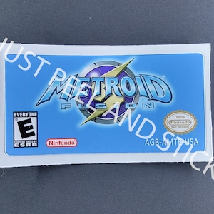 Etiqueta adhesiva de repuesto para Game Boy Advance GBA Metroid Fusion, calcomanía brillante Samus
