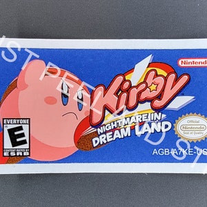 GBA カービー ナイトメア イン ドリームランド 交換用ラベル デカール 光沢ステッカー ゲームボーイアドバンス