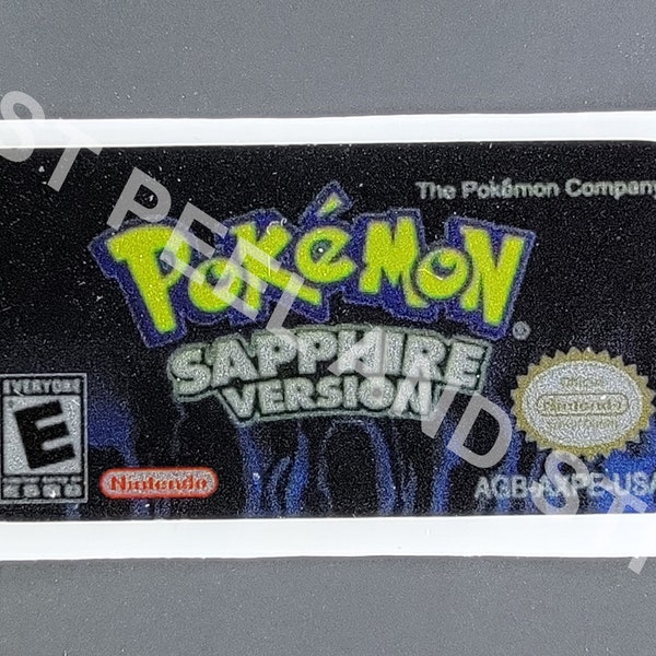 Pokemon Sapphire Version GBA Foil Shiny Replacement Label Nintendo