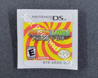 Nintendo DS Mario And & Luigi Partners In Time Replacement Label Decal Sticker Gameboy